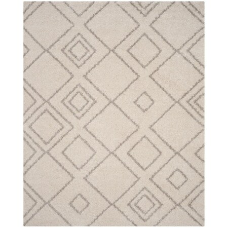 Safavieh Arizona Shag Power Loomed Large Rectangle Area Rug; Ivory & Beige - 8 x 10 ft. ASG744A-8